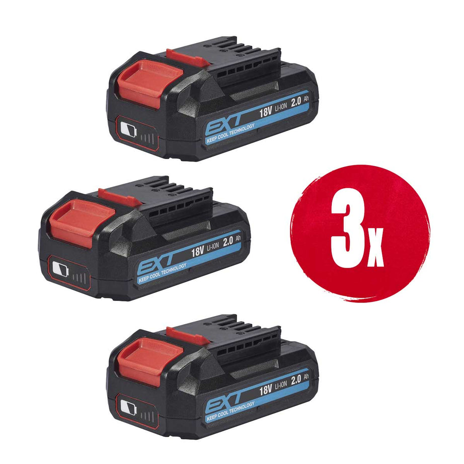 Erbauer Power Tools Battery Charger With Batteries 3 x 2.0Ah Li-ion EXT18V - Image 1