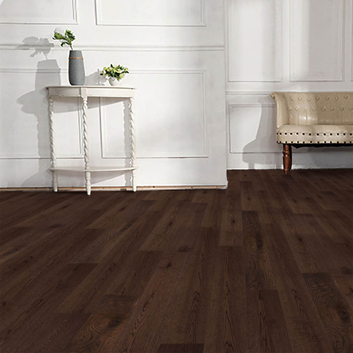 Hardwood Flooring Natural Dark Brown Oak Matt Bevelled Edge Durable 1.8m² - Image 5