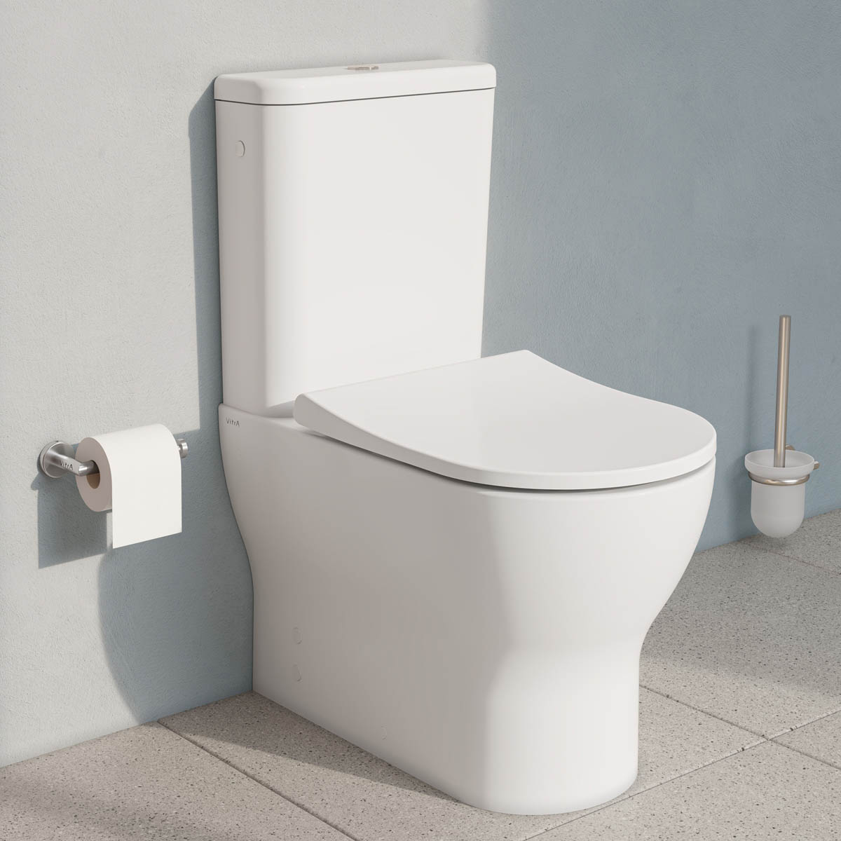 Vitra Toilet Seat Round White Slim Soft Close Quick Release Adjustable Modern - Image 2