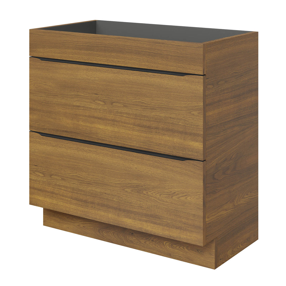 Bathroom Cabinet Vanity Unit Imandra Matt Walnut effect Freestanding Furniture - Image 1