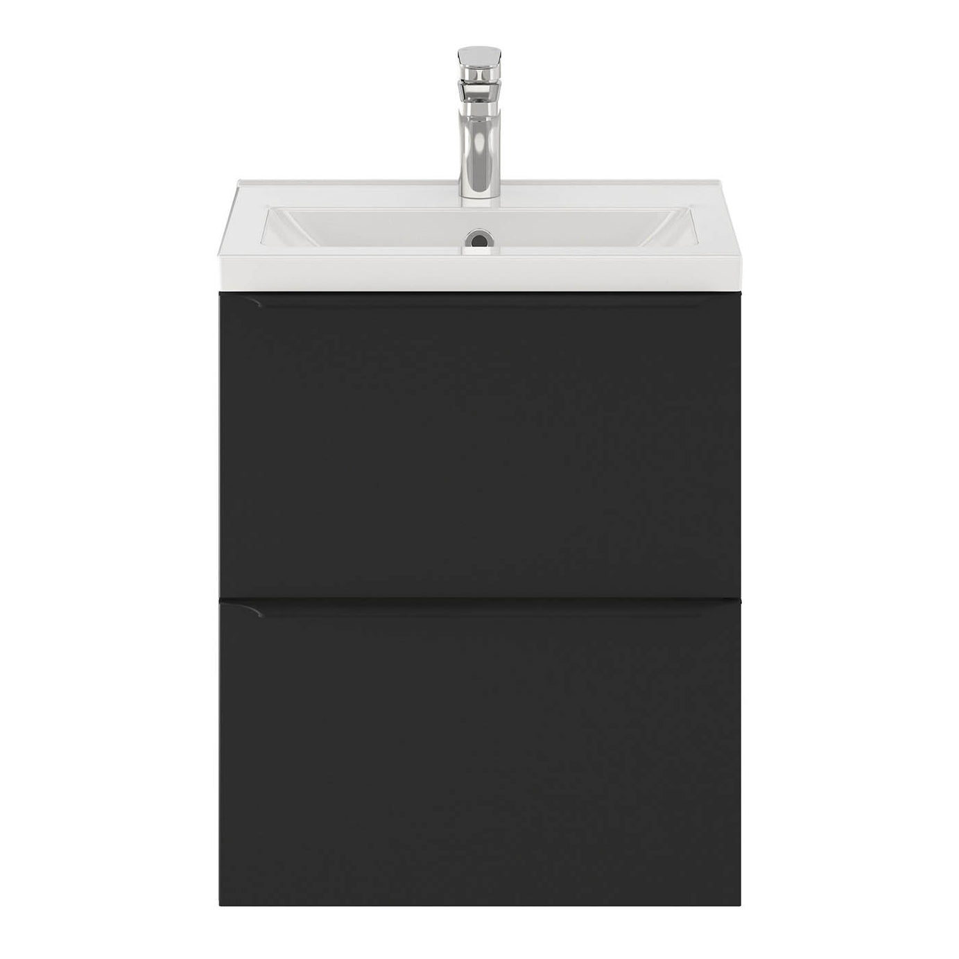 Imandra Bathroom Cabinet Wall-Mounted Vanity Matt Black Slimline H600mm W500mm - Image 4