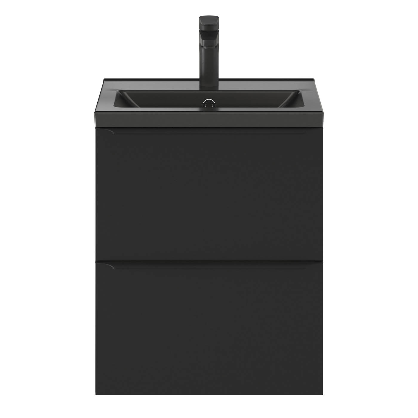 Imandra Bathroom Cabinet Wall-Mounted Vanity Matt Black Slimline H600mm W500mm - Image 7