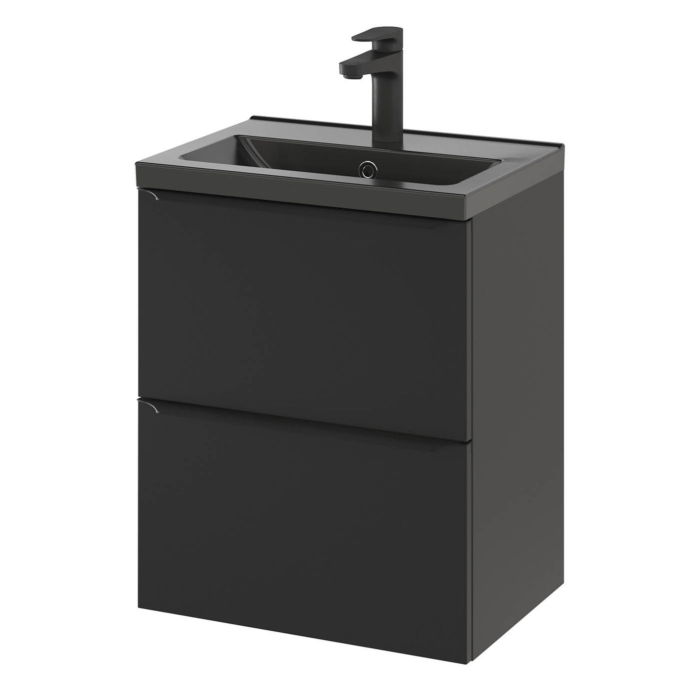 Imandra Bathroom Cabinet Wall-Mounted Vanity Matt Black Slimline H600mm W500mm - Image 8