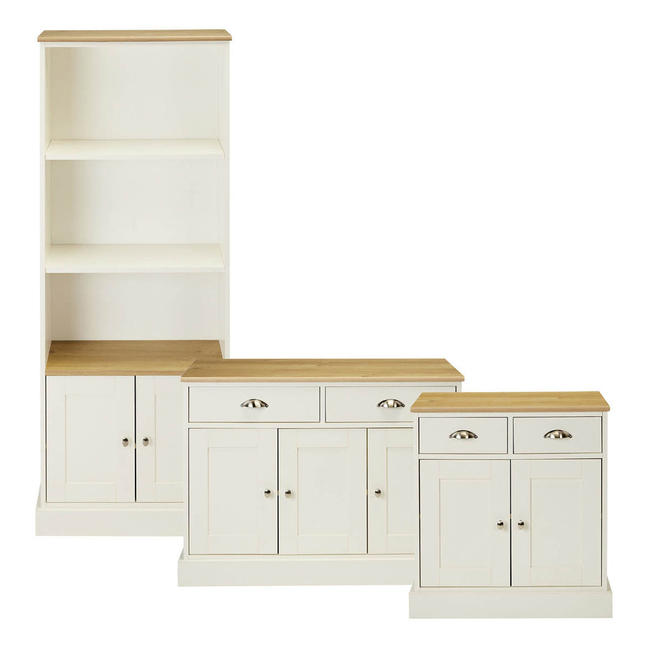 Letvica Shaker Sideboard 2 Drawer White Oak Effect (H)771mm (W)737mm (D)408mm - Image 2