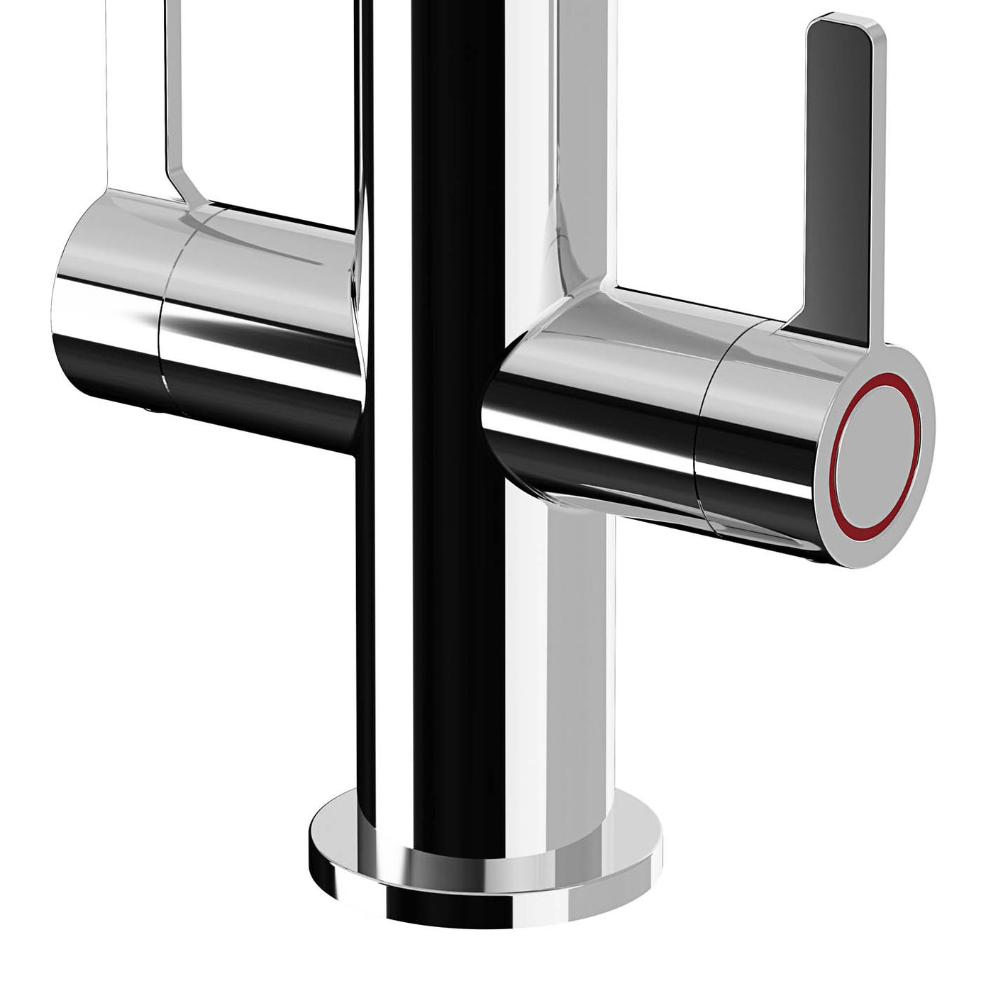 Kitchen Sink Tap Mixer Chrome Twin Lever Swivel Spout Brass Steel Contemporary - Image 3