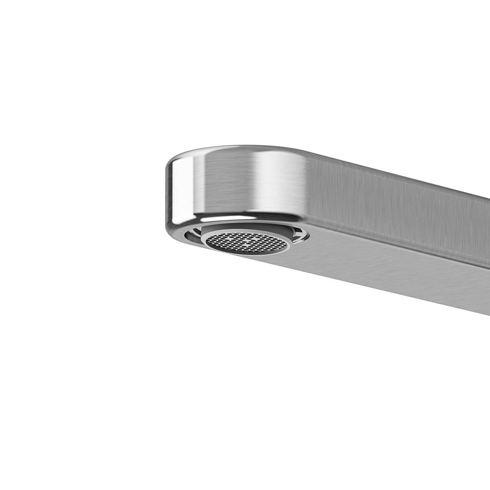 Kitchen Sink Tap Mixer Gloss Stainless Steel Single Lever Swivel Spout Faucet - Image 3