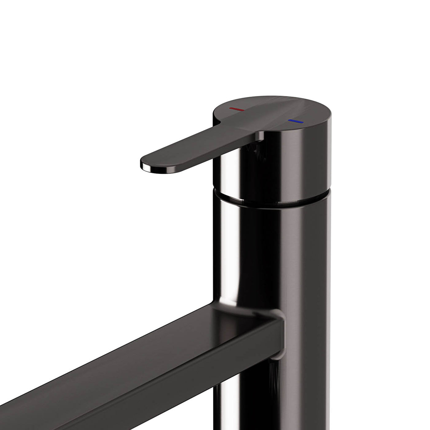 Kitchen Tap Mixer Black Titanium Single Lever Contemporary Swivel Spout Faucet - Image 4