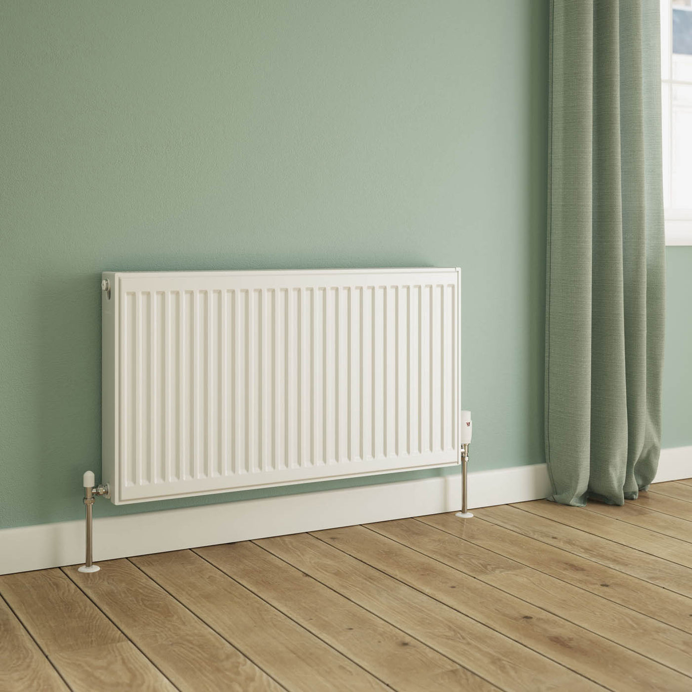 Flomasta Panel Radiator Type 22 Double White Horizontal Central Heating 50x90cm - Image 1