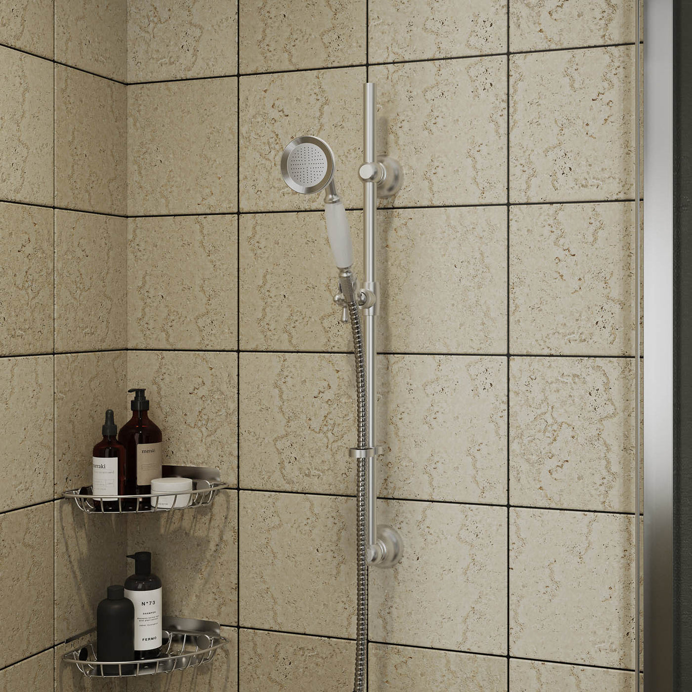 Shower Kit Chrome Single Spray Pattern Stainless Steel Bathroom Traditional - Image 2