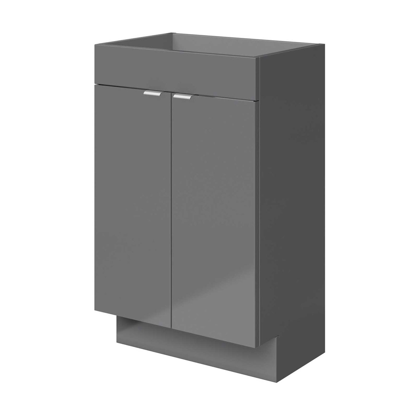Bathroom Cabinet  Imandra Slimline Gloss Grey Double Vanity Unit H82xW50cm - Image 1