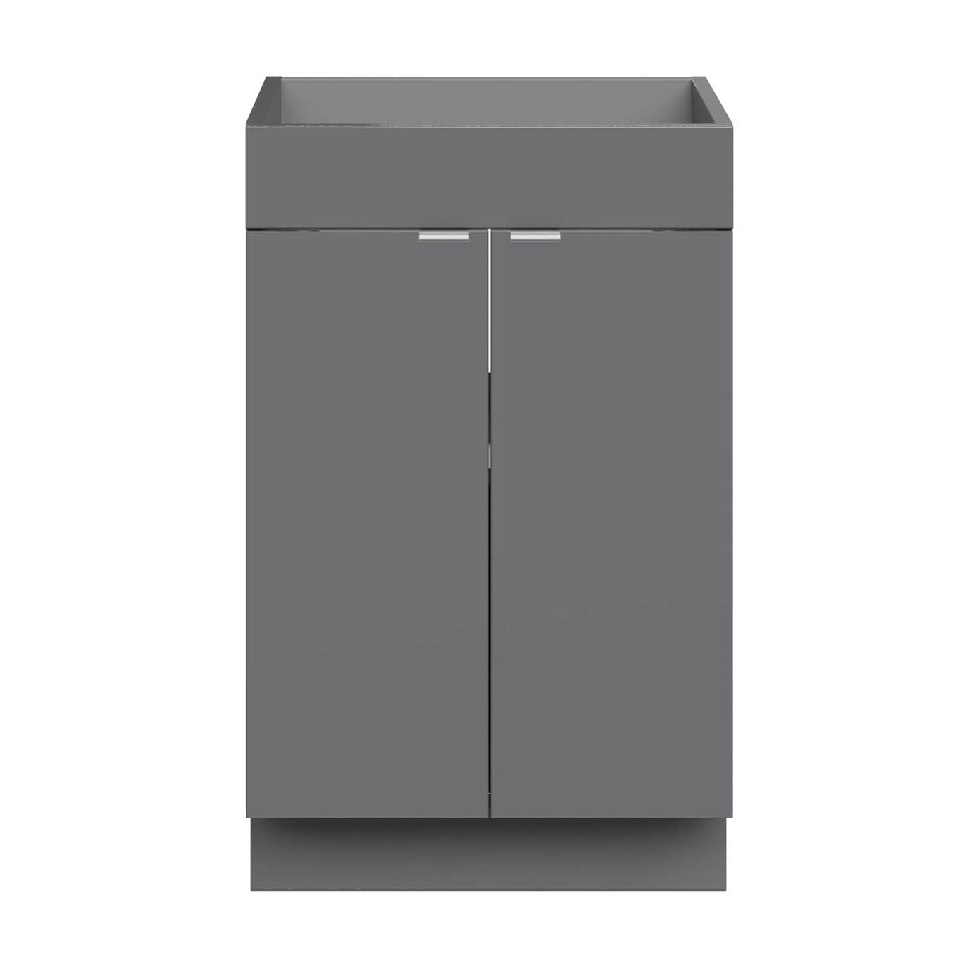 Bathroom Cabinet  Imandra Slimline Gloss Grey Double Vanity Unit H82xW50cm - Image 4