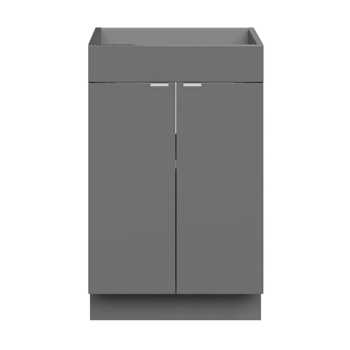 Bathroom Cabinet  Imandra Slimline Gloss Grey Double Vanity Unit H82xW50cm - Image 4