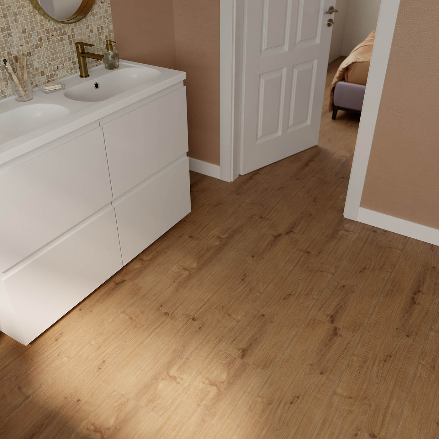 Click Vinyl Planks Walnut Oak Effect Textured Water Resistant Traditional 2.36m² - Image 3