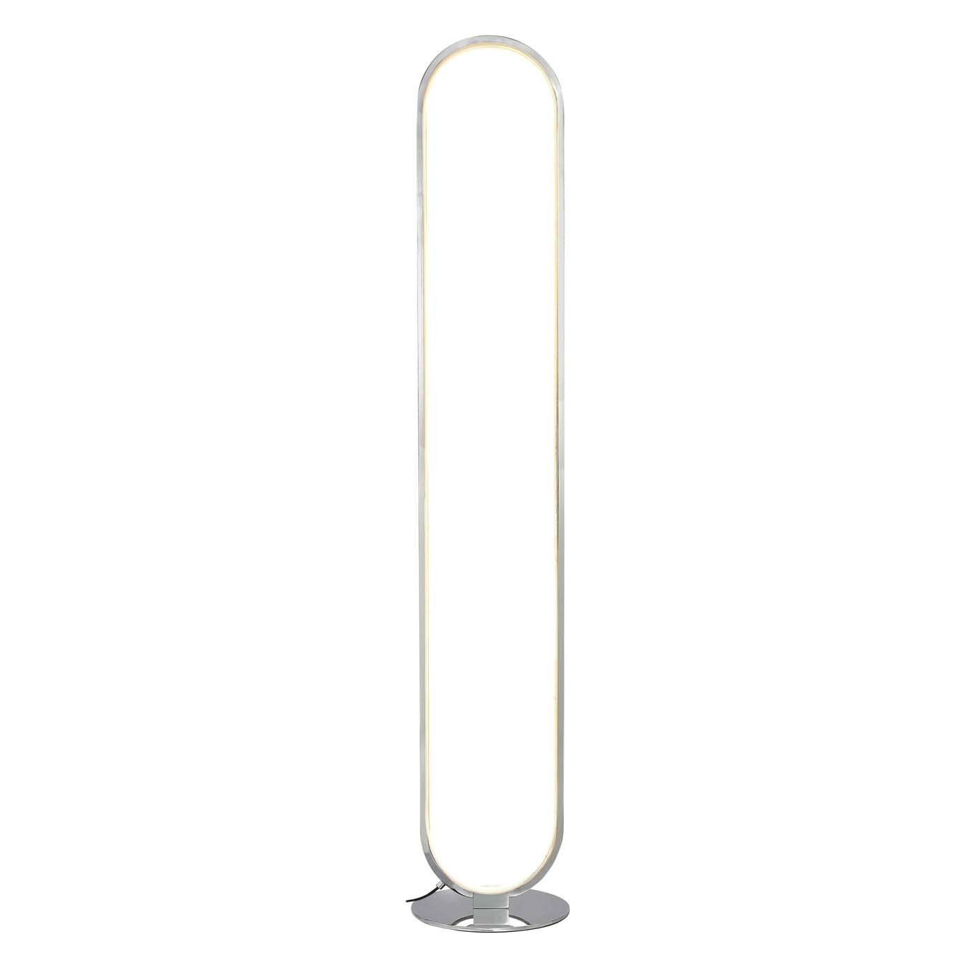 LED Floor Lamp Oval Chrome Gloss Dimmable Warm White Modern 1500lm (H)1205mm - Image 3