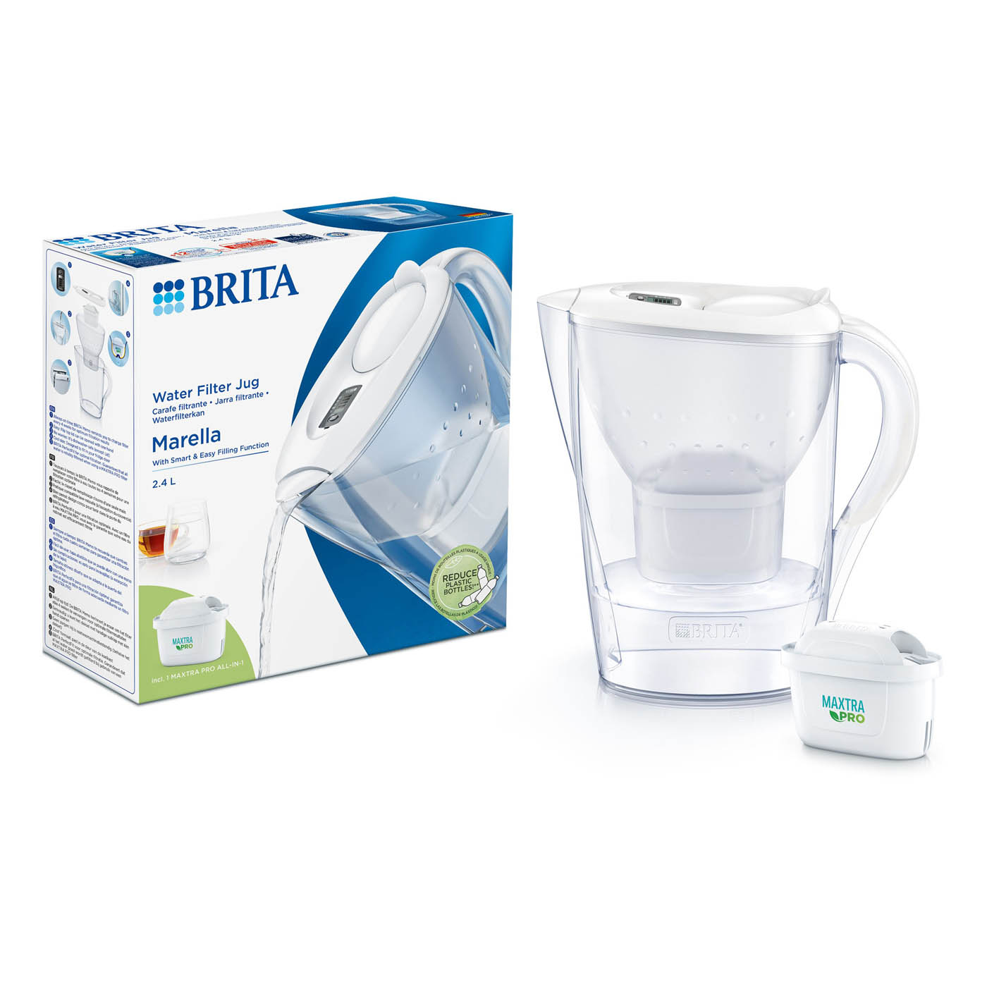 Brita Water Filter Jug Marella 2.4L Digital Indicator MAXTRA PRO Filtration - Image 1