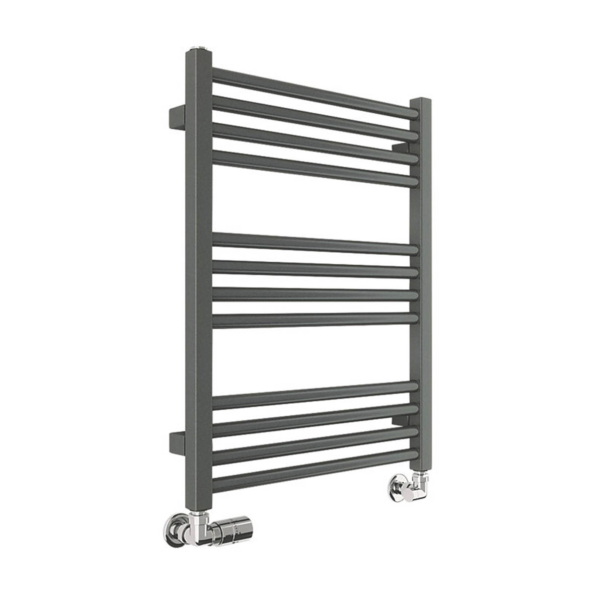 Terma Towel Rail Radiator Grey Hydronic Flat Bathroom Warmer (H)66x(W)50cm - Image 1