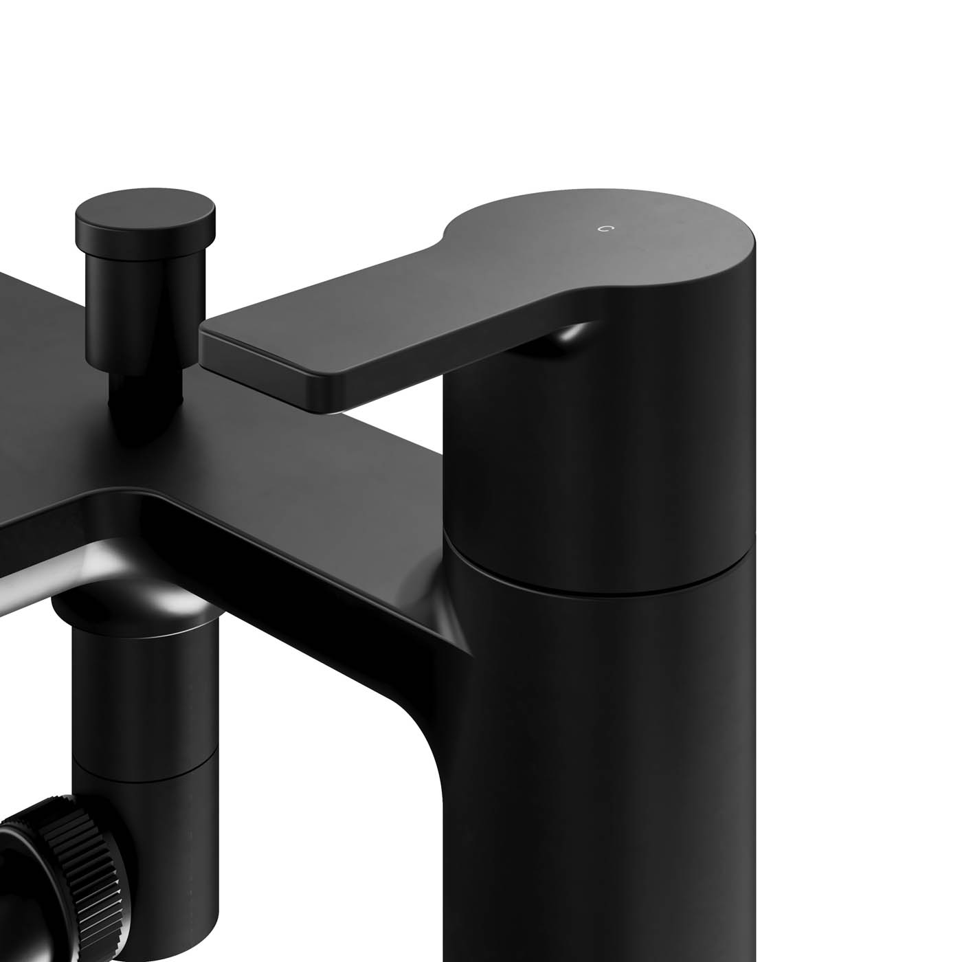 Bath Filler Tap Mixer Shower Matt Black Dual Lever ¼ Turn Single Spray Pattern - Image 8