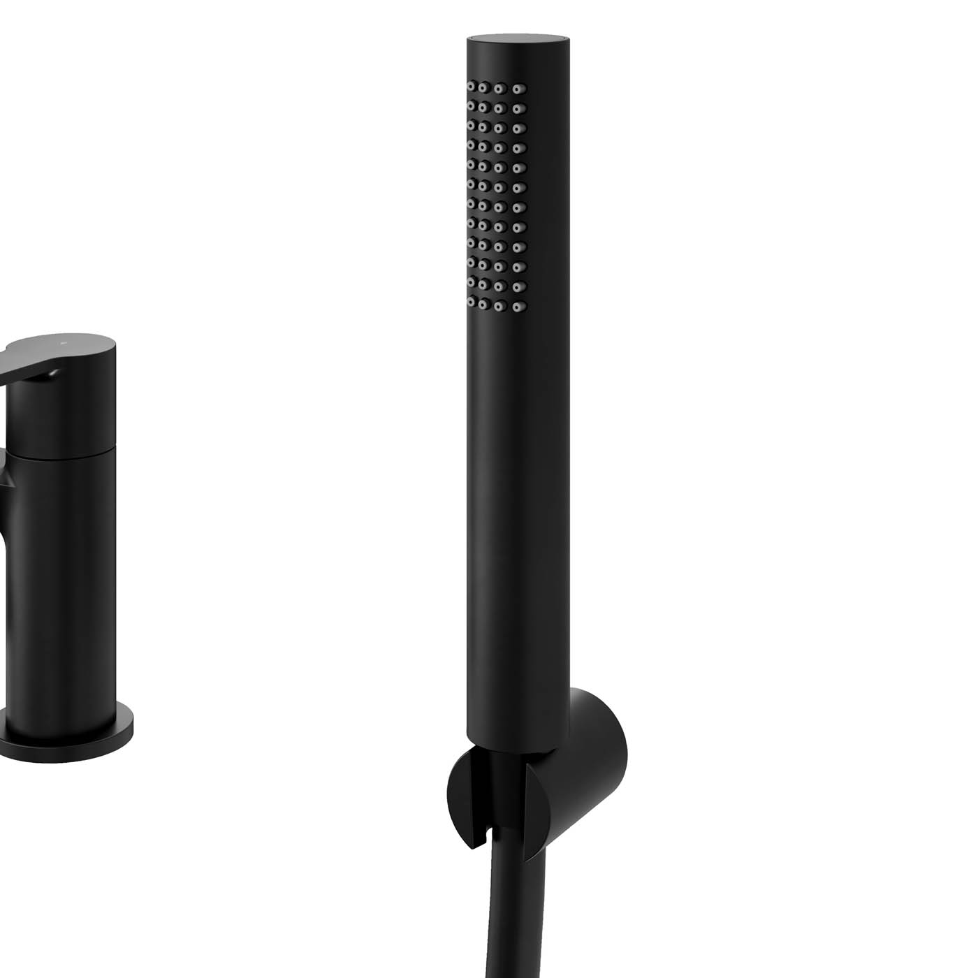 Bath Filler Tap Mixer Shower Matt Black Dual Lever ¼ Turn Single Spray Pattern - Image 9