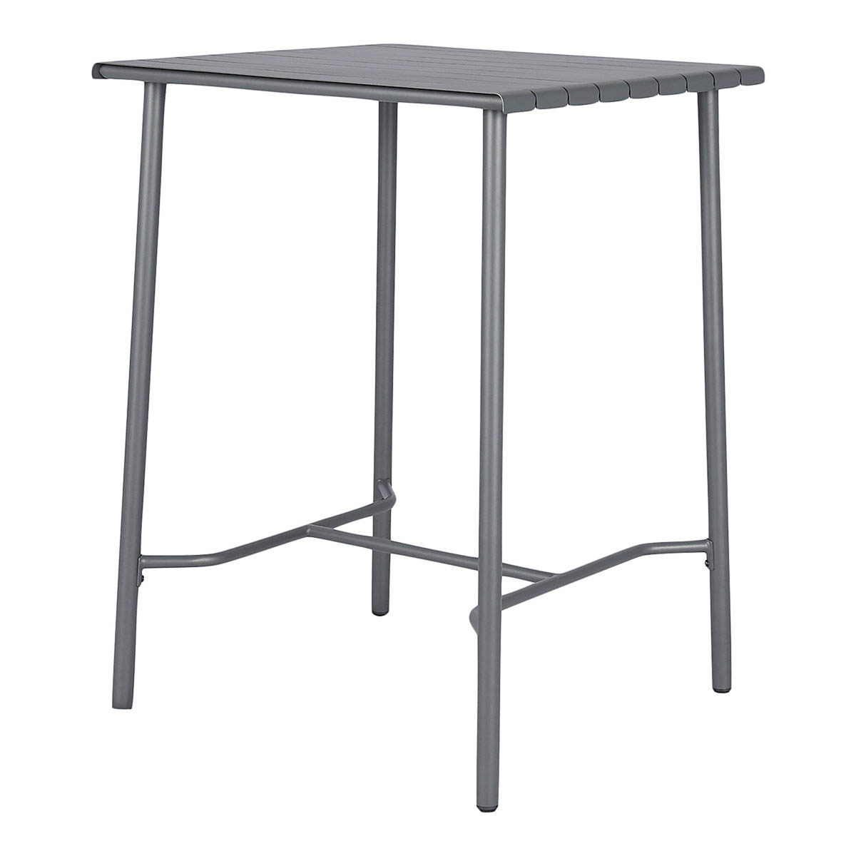 High Cocktail High Table 2 Seater Square Matt Grey Steel L76.6 x W76 x H106cm - Image 1