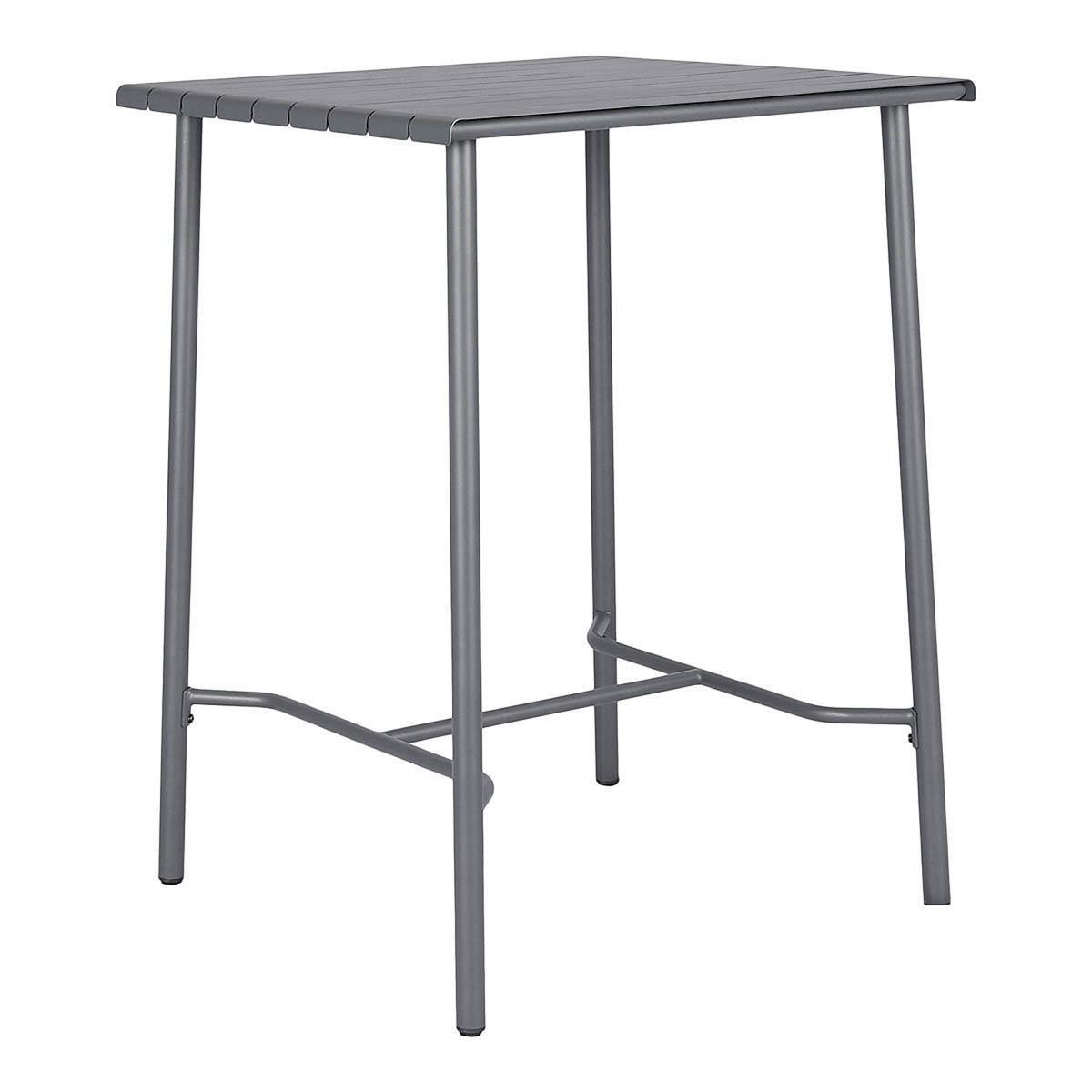 High Cocktail High Table 2 Seater Square Matt Grey Steel L76.6 x W76 x H106cm - Image 3