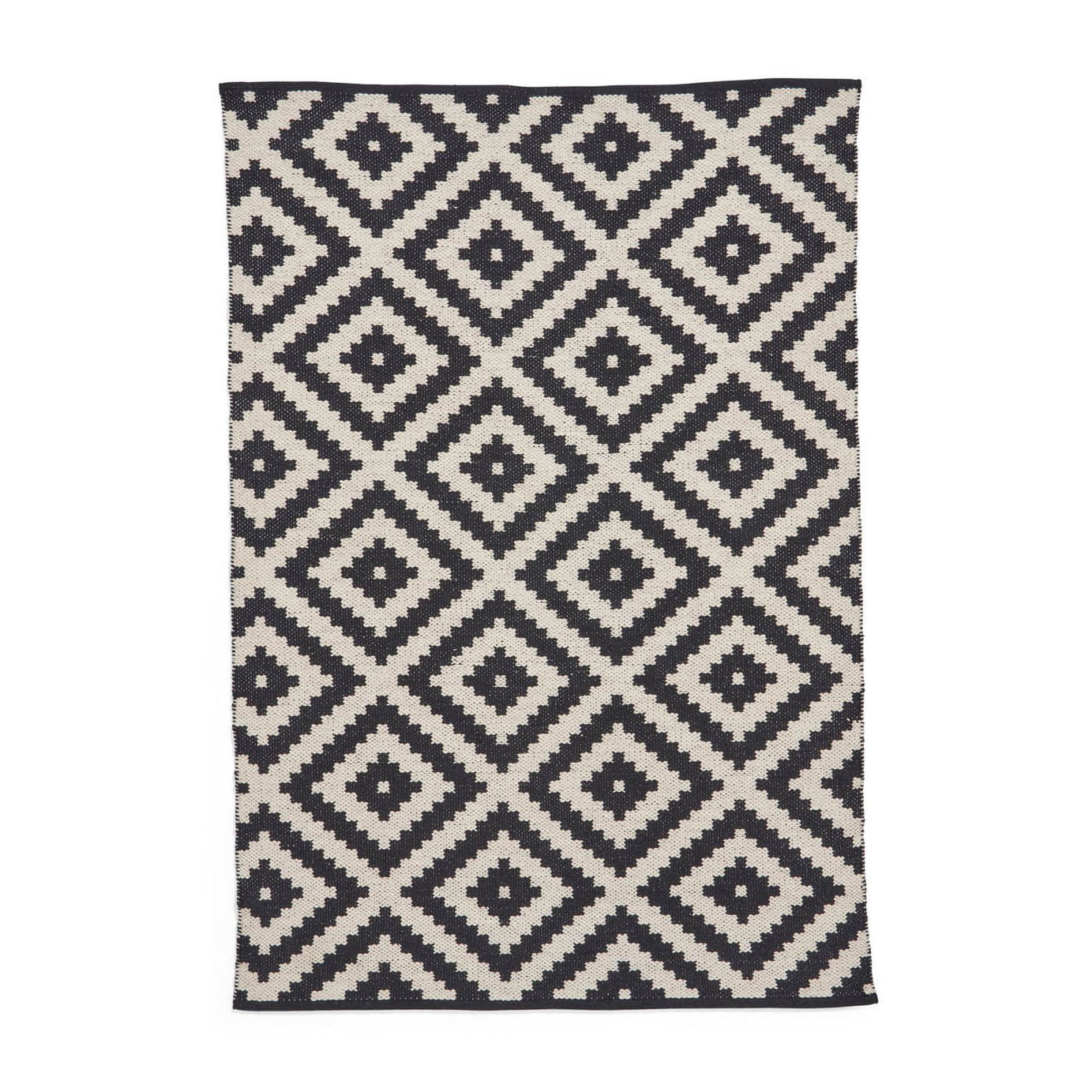 Medium Rug Black White Geometric Woven Effect contemporary (L)170cm x (W)120cm - Image 3