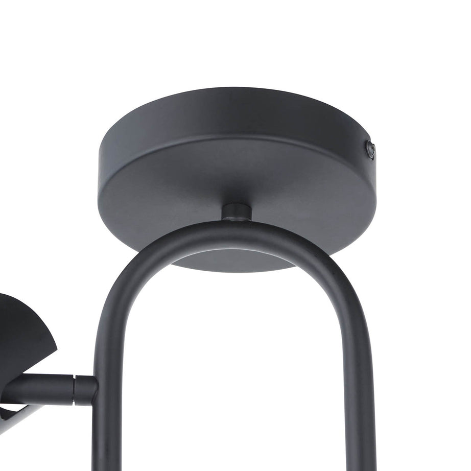 LED Ceiling Spotlight 3 Way Matt Black Metal Adjustable Heads Dimmable Modern - Image 4