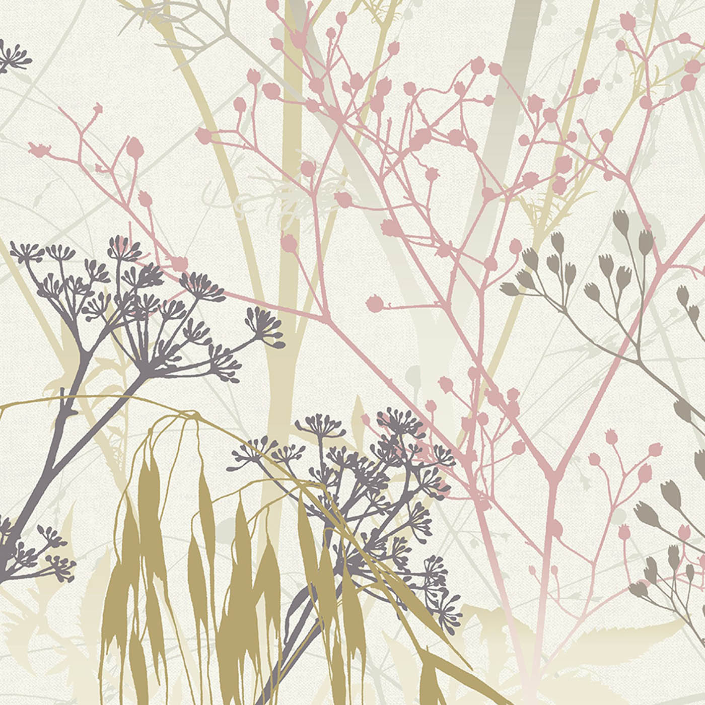 Clarissa Hulse Summer Border Cream, Pink & Purple Smooth Wallpaper - Image 6