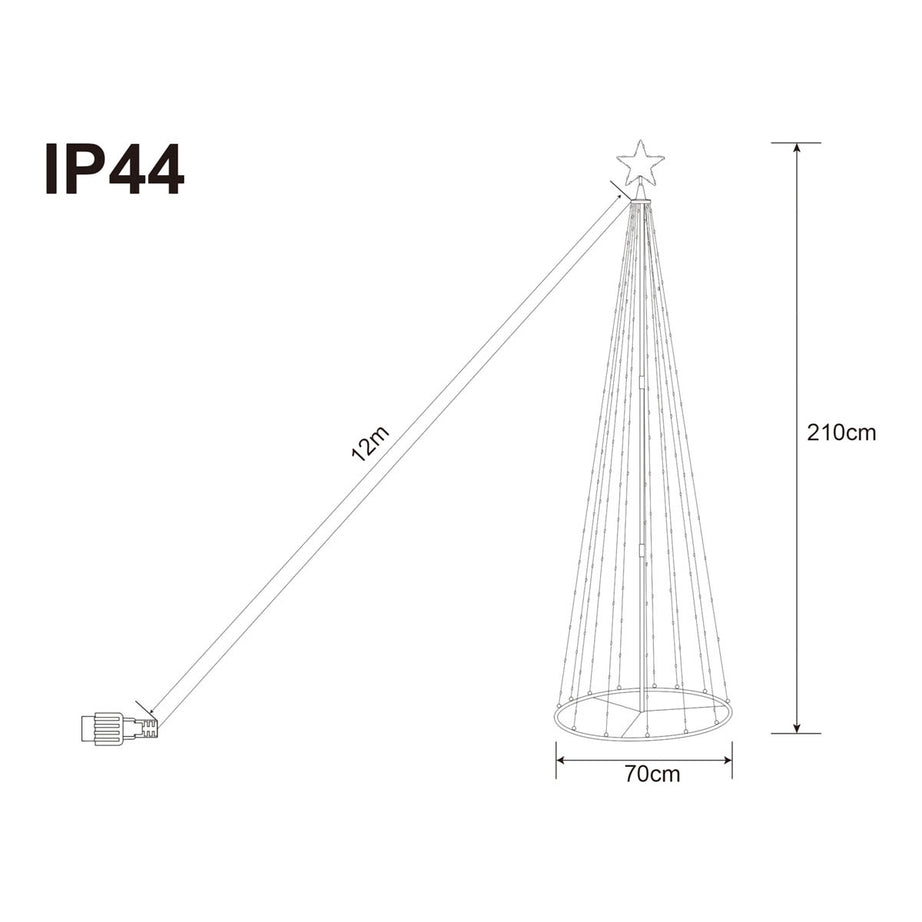 Christmas Tree Silhouette LED Multicolour 8 Functions Indoor Outdoor (H) 2100mm - Image 3