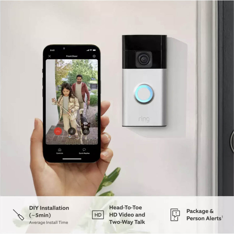 Ring Video Doorbell Smart Battery 1440p HD Motion Detection Satin Nickel - Image 3