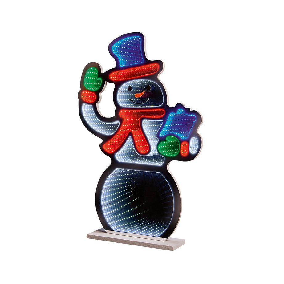 LED Christmas Snowman Multicolour Infinity Light Mirror Indoor (H)600mm - Image 1