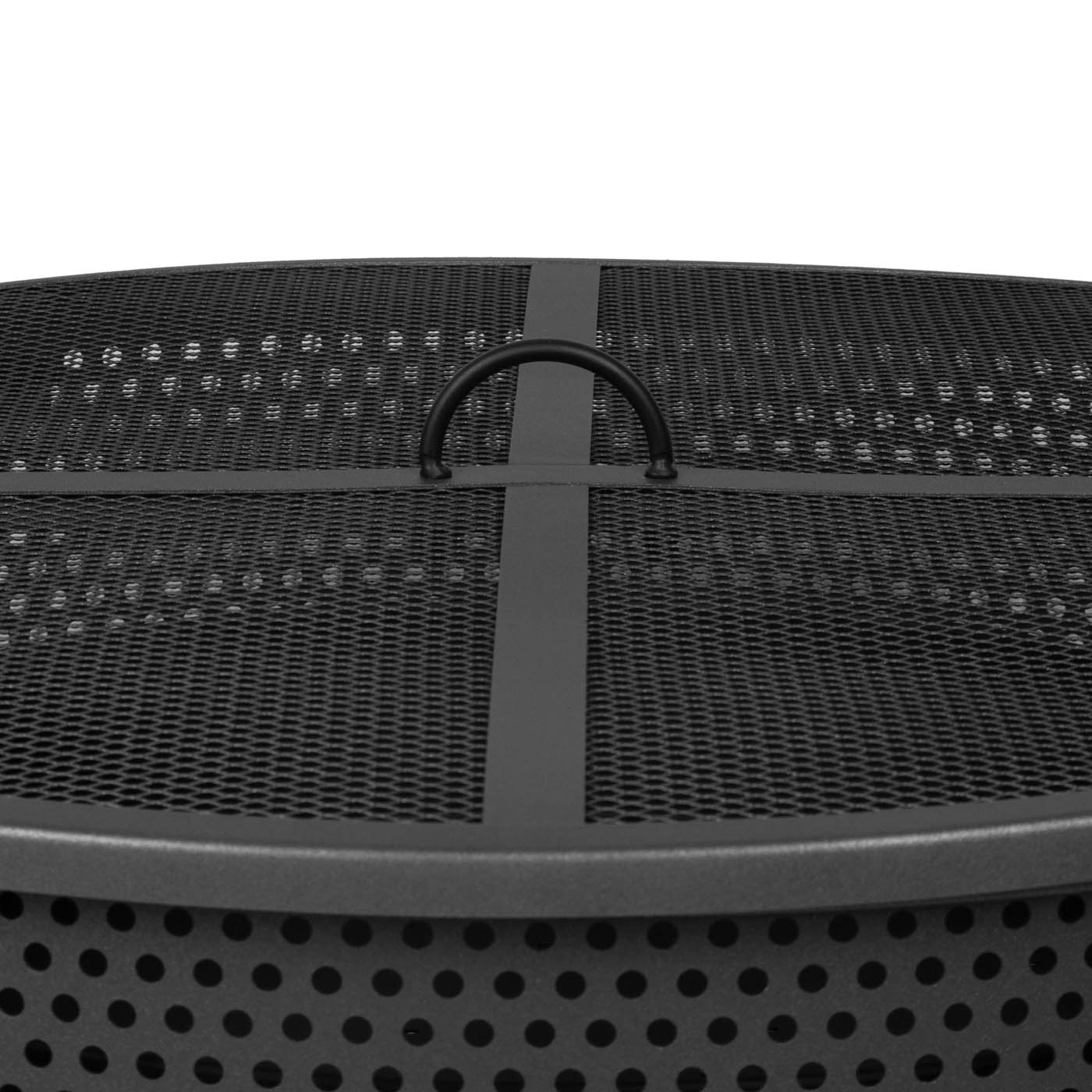GoodHome Firepit Table Aconite Steel Matt Black Round - Image 10