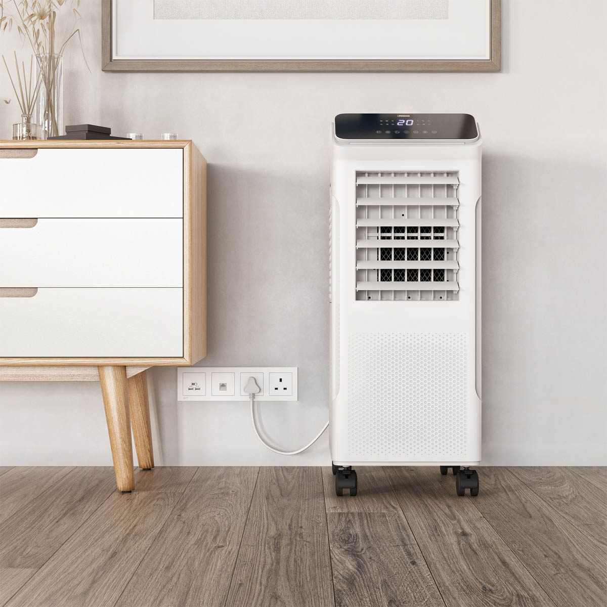 Princess Smart Air Cooler Fan 5L Hybrid White Portable Oscillation Remote Timer - Image 4