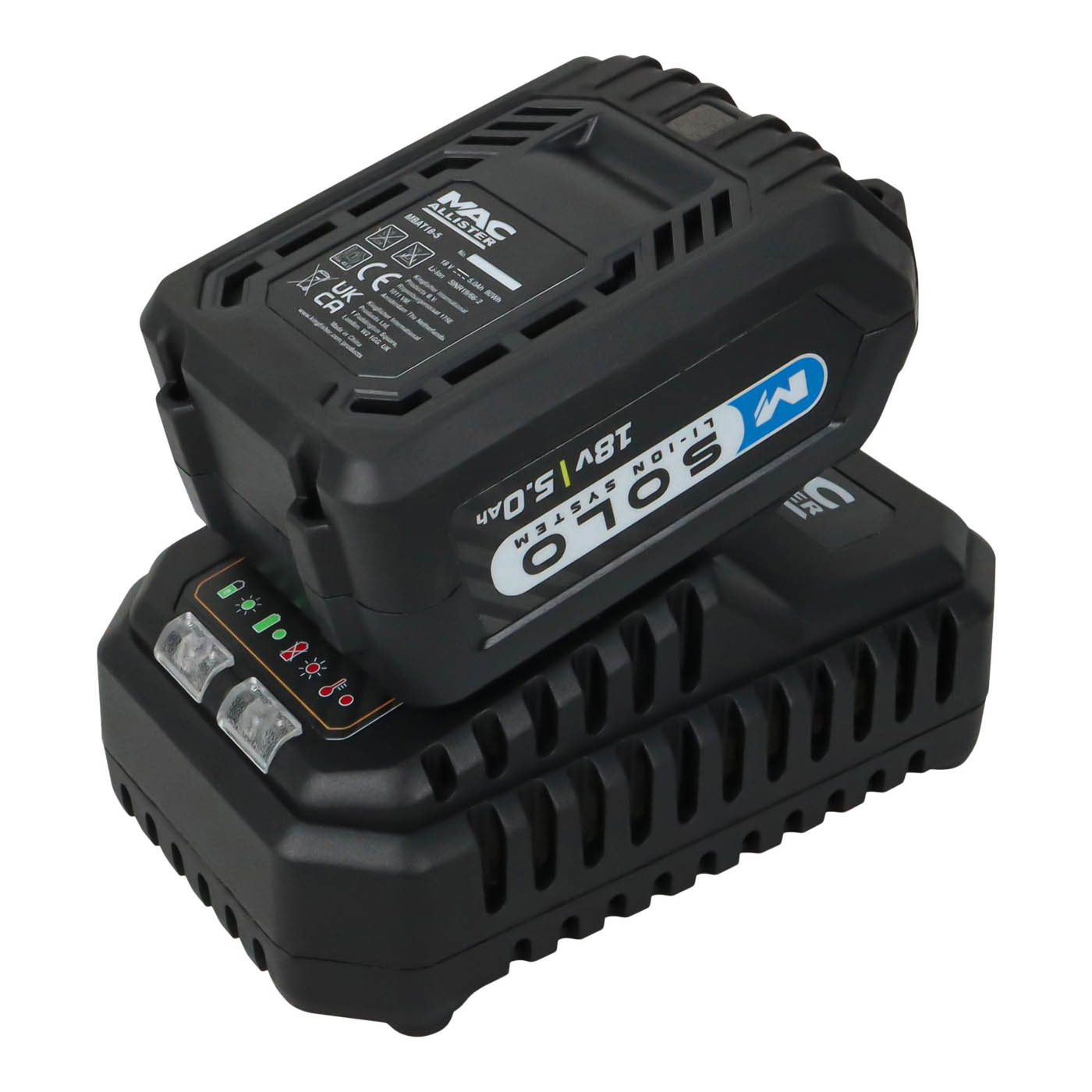 Mac Allister Solo Battery And Charger MBAT18-5 + MFC18 18V 1 x 5Ah Li-ion - Image 2