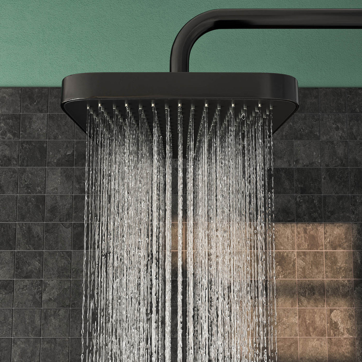GoodHome Matt Black Thermostatic Mixer Multi head shower with 2 heads & 1.5m hose length - Image 10