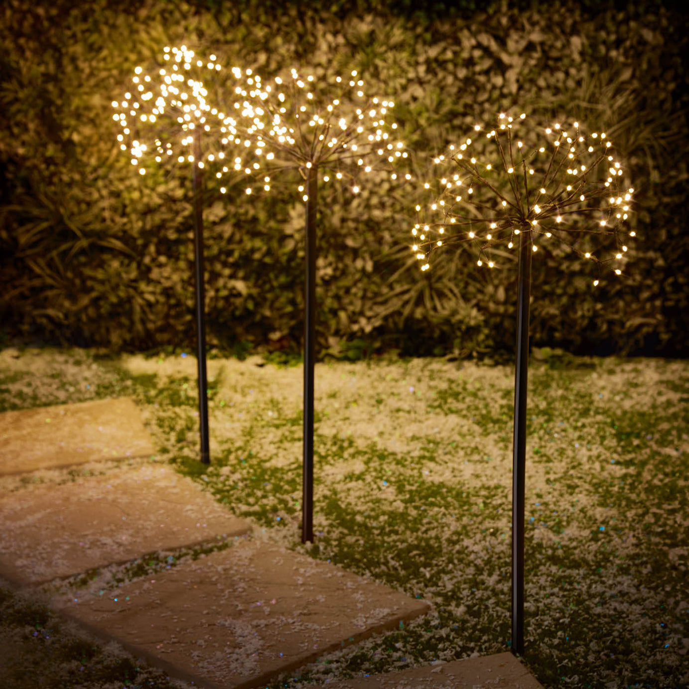 Garden Stake Light LED Firework Warm White Round Indoor Outdoor (D)500mm - Image 1