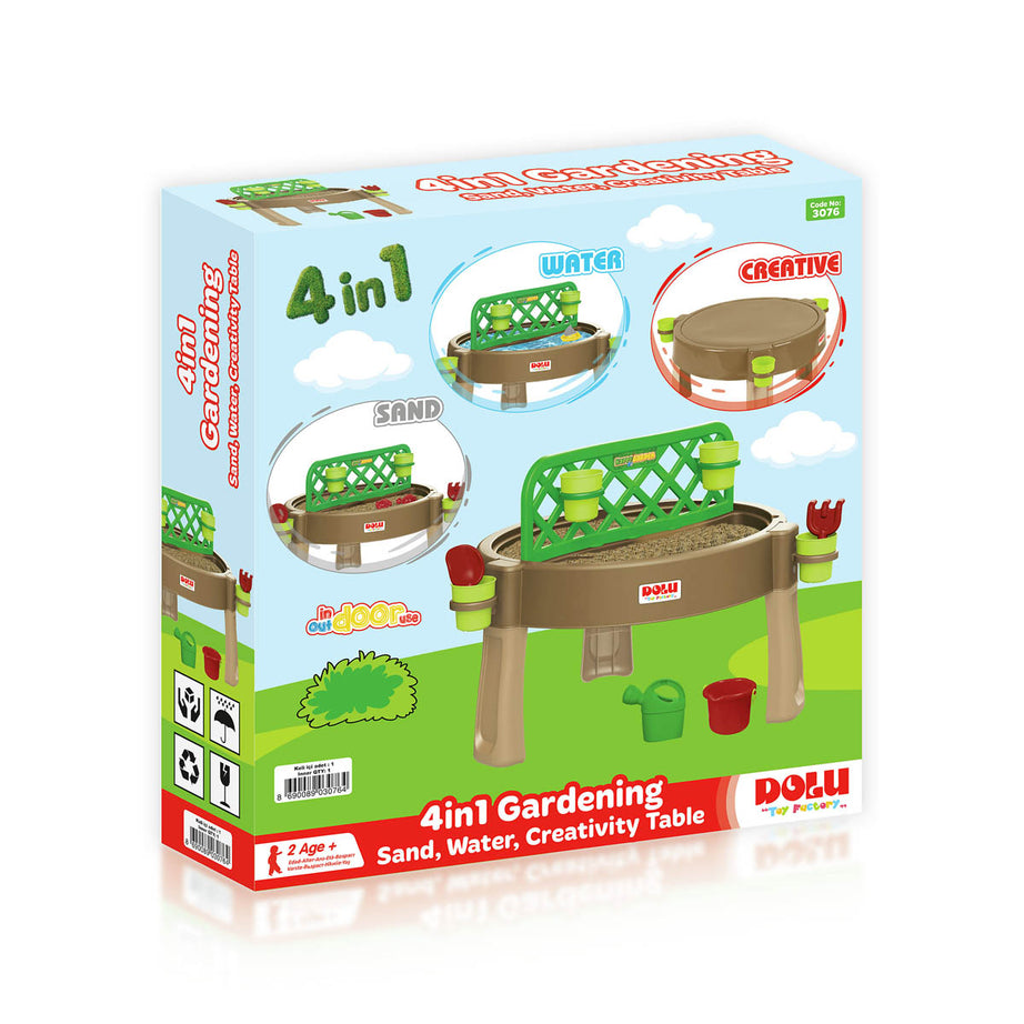 Kids Sand And Water Table 4 In 1 Plastic Activity Outdoor Indoor Garden Compact - Image 1
