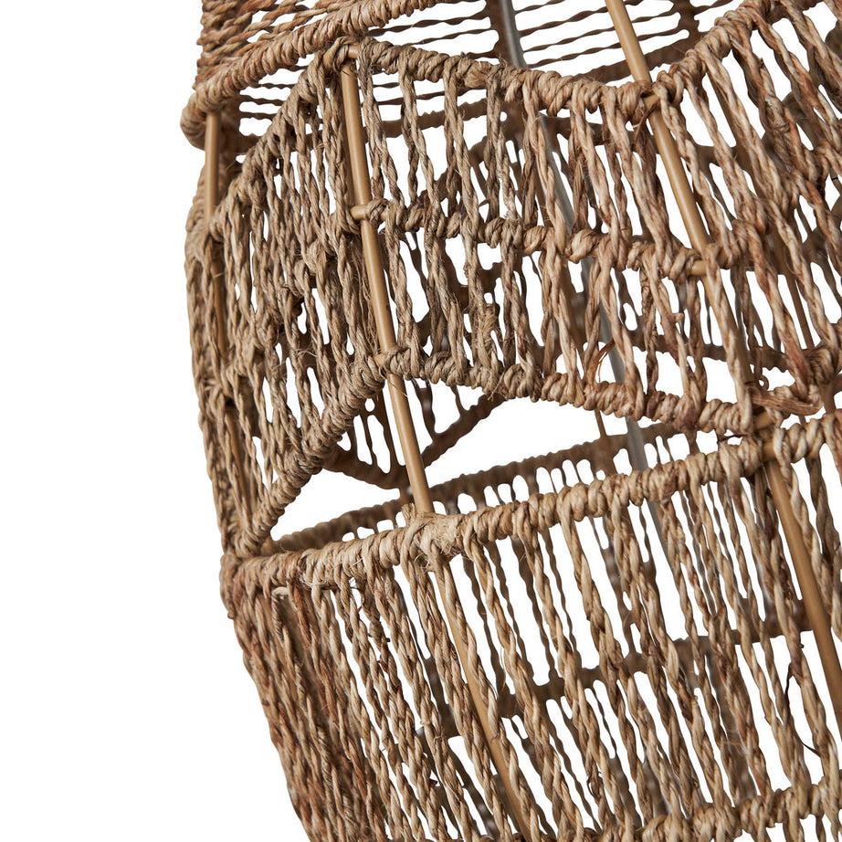 Inlight Table Lamp String Round Matt Natural Rattan Effect Drum Shade Modern - Image 7