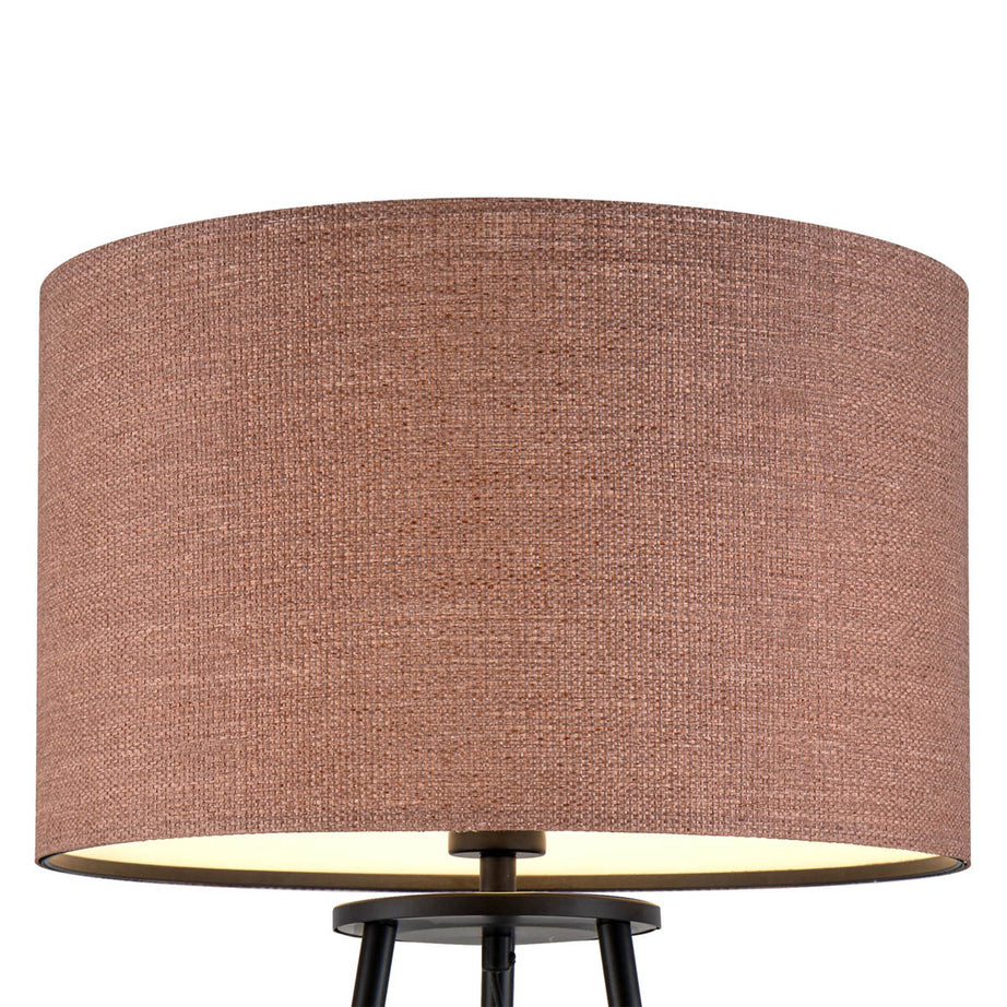 Floor Lamp 3 Tier Shelf Matt Terracotta Fabric Metal Living Room Modern 155cm - Image 7