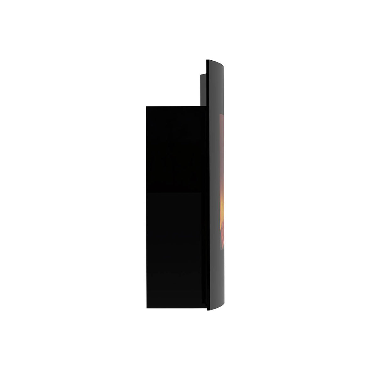 Electric Fire Fireplace 2kW Gloss Black Glass Effect Wall Mounted Heater - Image 5