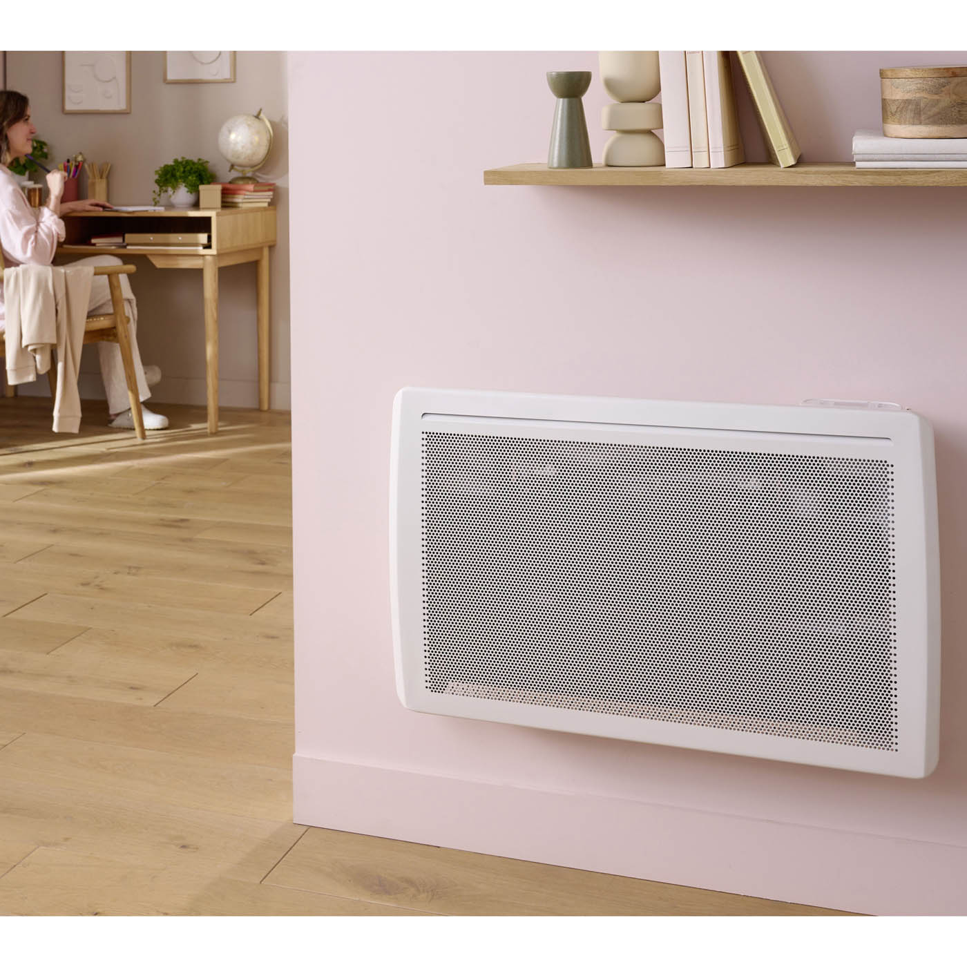 Panel Heater Electric White Adjustable Thermostat Wall Mounted Modern 2000W - Image 2