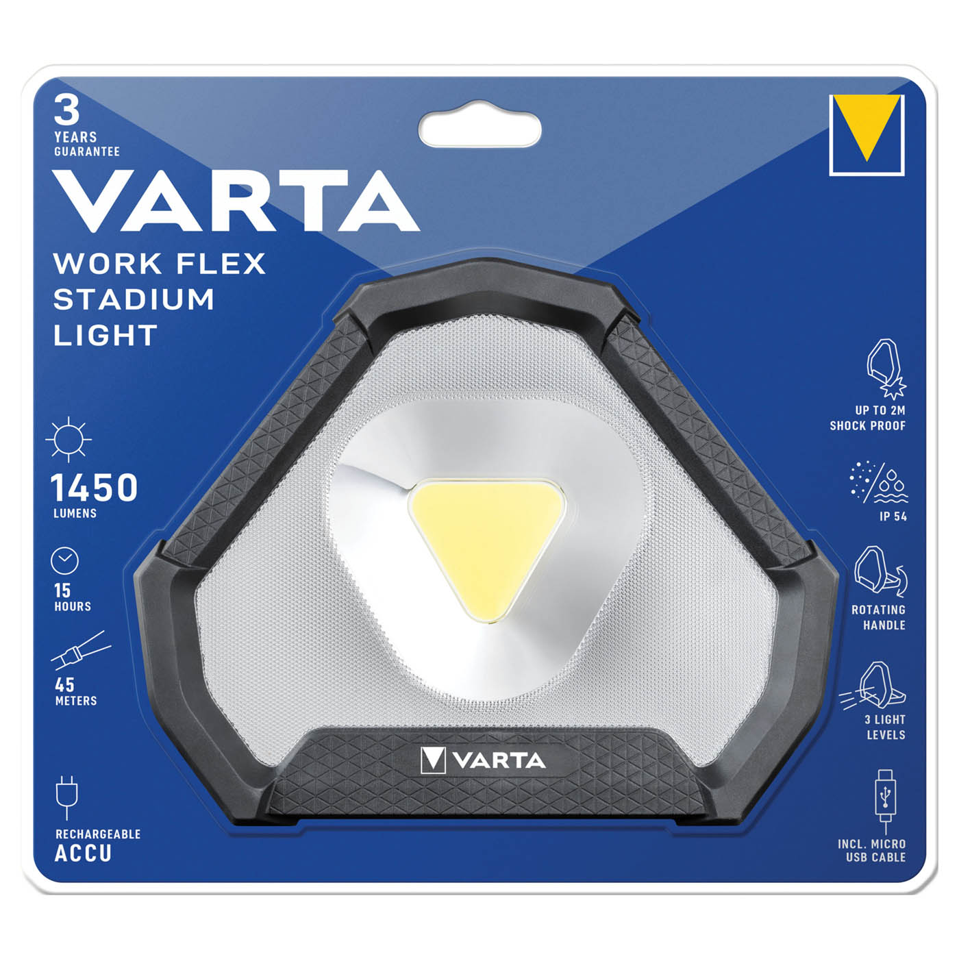 Varta Black Rechargeable 1450lm LED Battery-powered Inspection torch - Image 8