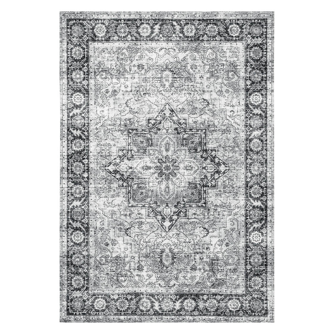 Persian Chenille Grey Traditional Medium Rug, (L)170cm x (W)120cm - Image 1