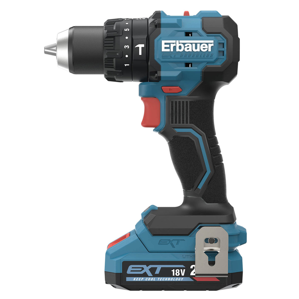 Erbauer Combi Drill Cordless 18V 2 x 2Ah Li-Ion ERI1092COM Soft Grip Compact - Image 3