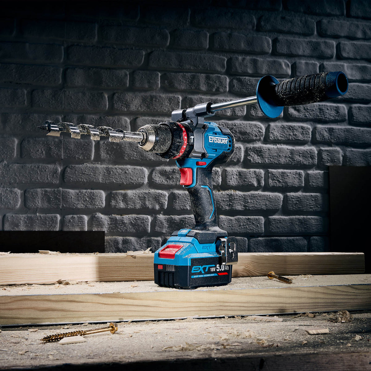 Erbauer Combi Drill Cordless 18V 2 x 2Ah Li-Ion ERI1092COM Soft Grip Compact - Image 7