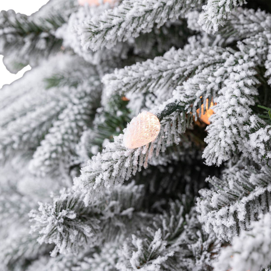 Christmas Tree Artificial Green LED Hinged Pre-lit Warm White Flocked Effect 7ft - Image 10