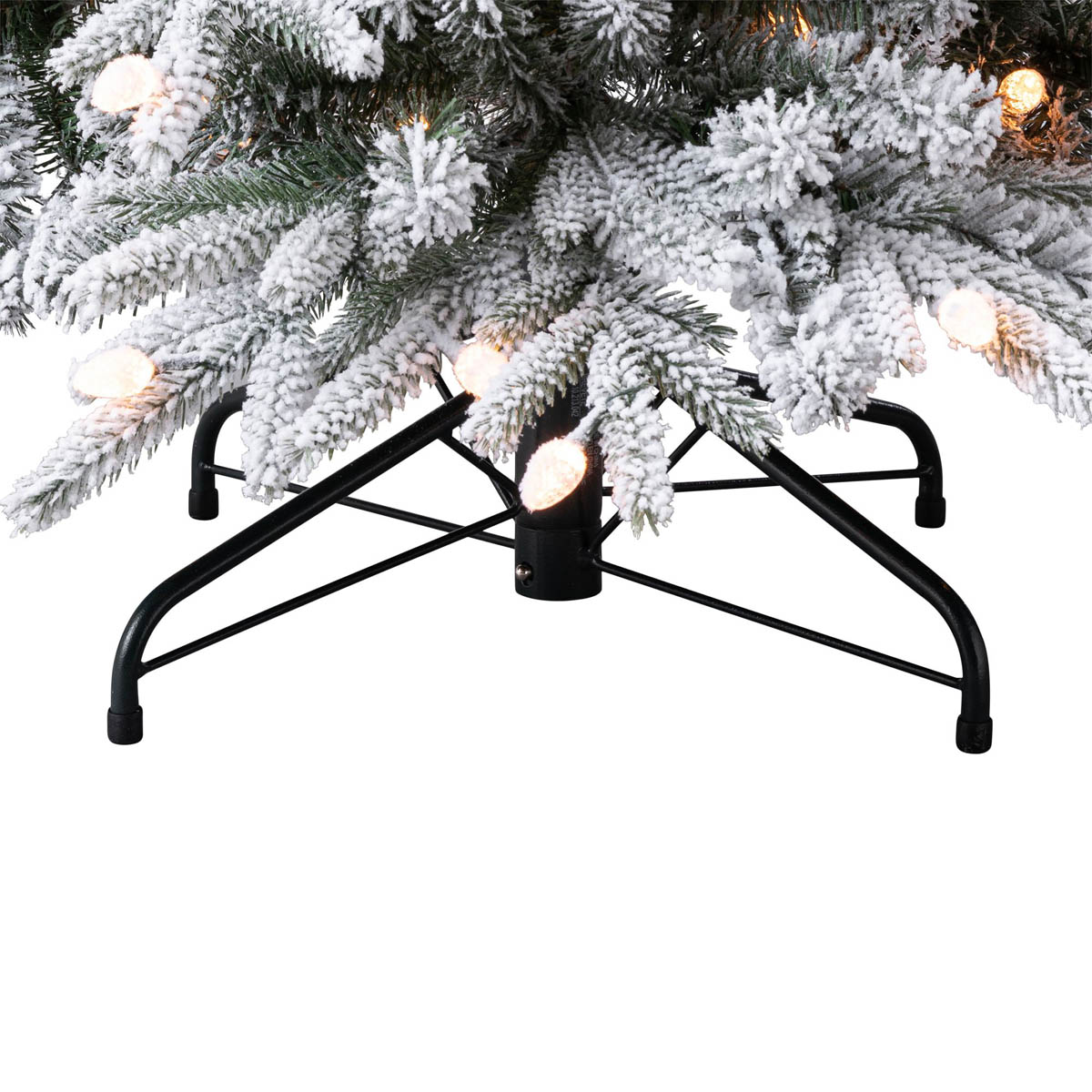 Christmas Tree Artificial Green LED Hinged Pre-lit Warm White Flocked Effect 7ft - Image 8
