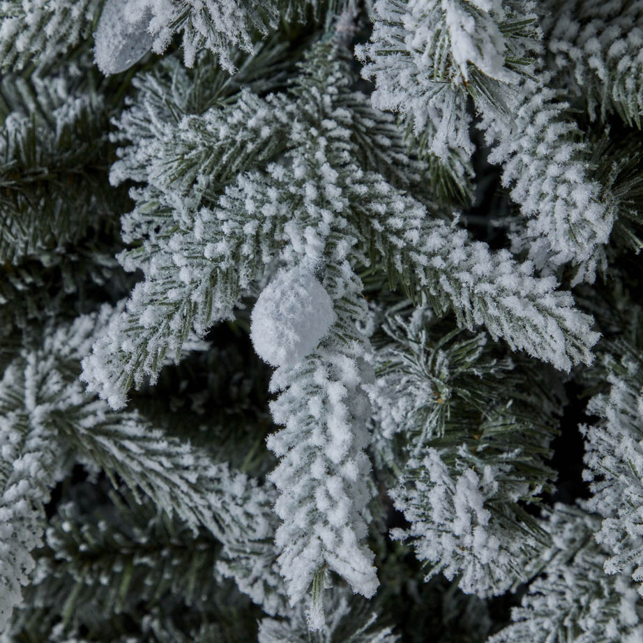 Christmas Tree Artificial Green LED Hinged Pre-lit Warm White Flocked Effect 7ft - Image 9