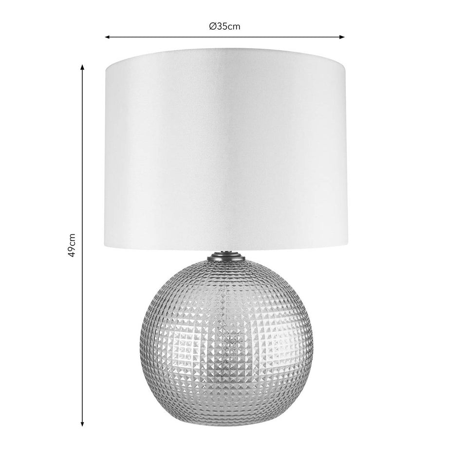 Table Lamp Glass Spherical Champagne Ivory Shade Antique Brass Effect Modern - Image 2