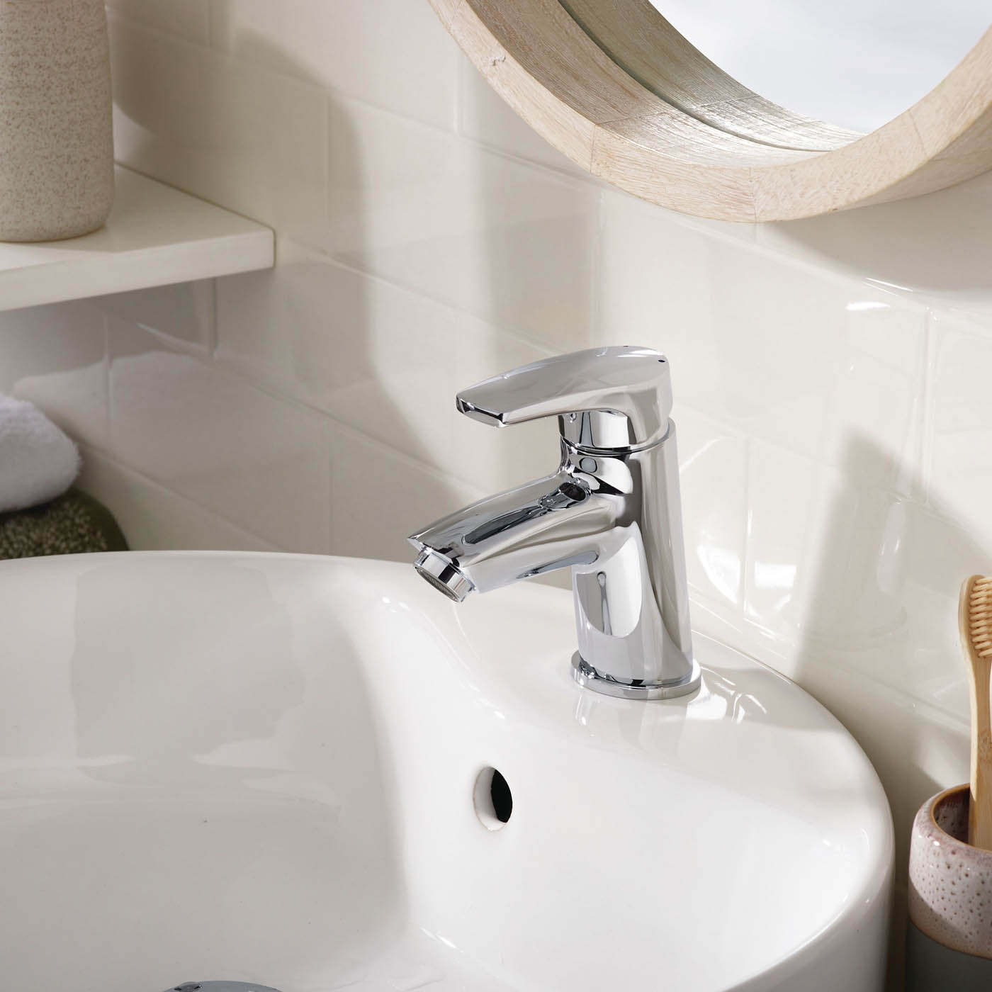 Bristan Bathroom Basin Tap Mixer Chrome Single Lever Clicker Waste Modern - Image 2