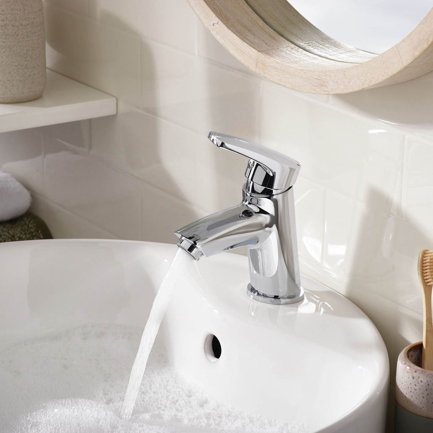 Bristan Bathroom Basin Tap Mixer Chrome Single Lever Clicker Waste Modern - Image 4